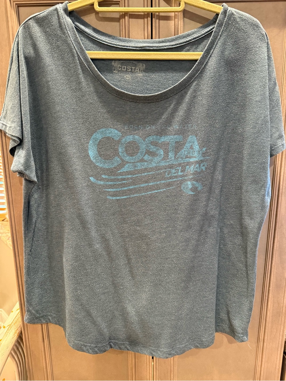 Costa XL Women's Vintage-Style Washed Tee in Slate Blue